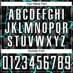 Trikotuniform Weiß-Aqua Benutzerdefinierte Fußballsublimation Schwarzer Blitz