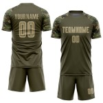 Sublimation zum Fußballdienst, benutzerdefiniertes Salute-Uniform-Trikot Vegas Gold-Camo Olive