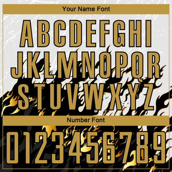 Uniform Fußball Sublimation Flamme Alt Gold-Schwarz Weiß Jersey Custom