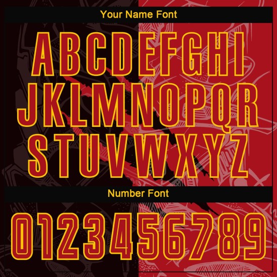 Benutzerdefinierte Graffiti Jersey Rot-Gold Uniform Muster Scratch Fußball Sublimation