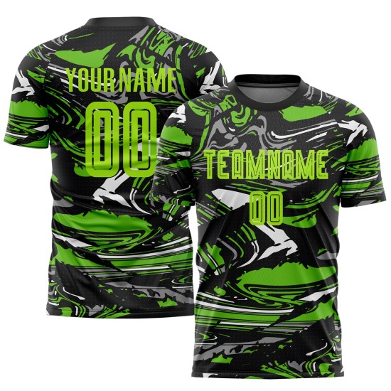 Grüne Fußballuniform Grün-Aurora Sublimation Custom Neon Jersey Figur