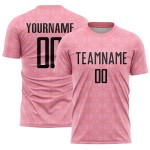 Fußballuniform Rosa Trikot Formen Rosa Mittel Geometrisch Schwarzlicht Sublimation Custom
