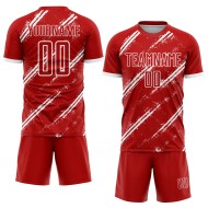 Benutzerdefinierte weiße Fußball-rote Trikotuniform Sublimation