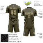 Sublimation zum Fußballdienst, benutzerdefiniertes Salute-Uniform-Trikot Vegas Gold-Camo Olive